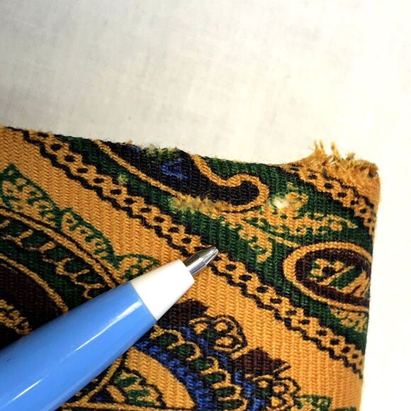 Gant Vintage Tie Challis Wool Paisley Orange Wide Swing Art Deco MCM Mob Mad Men - Picture 12 of 12